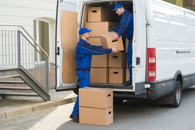 Removalists Unpacking Van