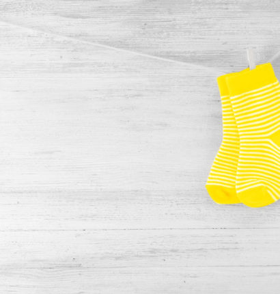 Baby clothes storage ideas - socks on line