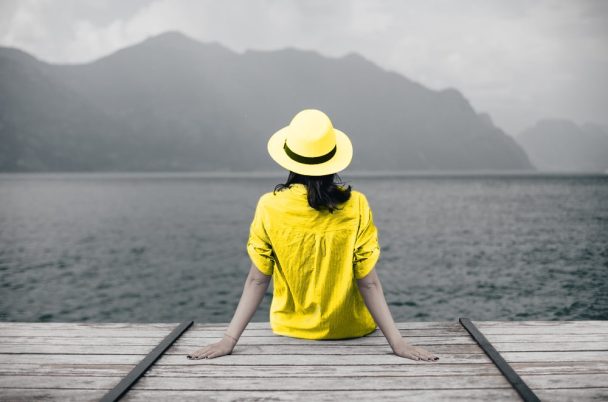Solo female travel concept