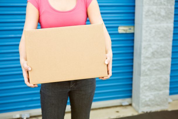 Woman Visiting Self-Storage Unit