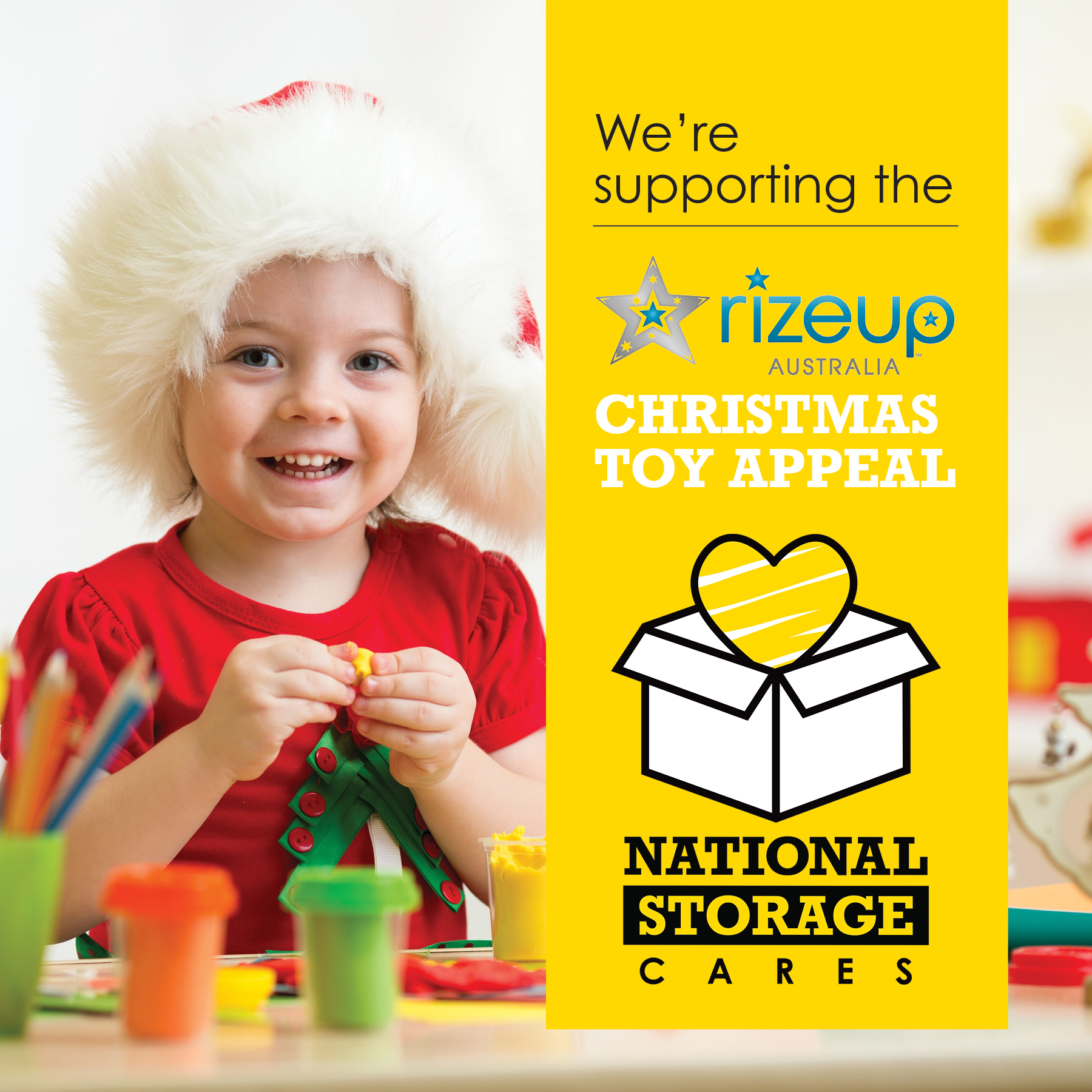 We're supporting RizeUp this Christmas season National Storage Australia